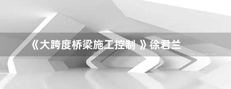 《大跨度桥梁施工控制 》徐君兰 